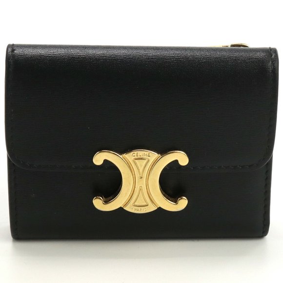CELINE Accessories - CELINE Celine with coin purse Triomphe 10I65 3DPV 38NO tri-fold wallet calf l...